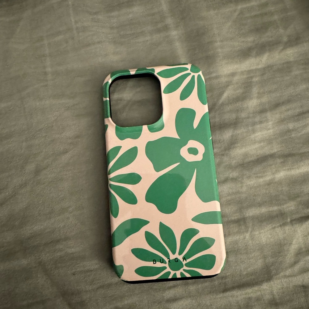 BURGA Green Floral and Pink/Orange Floral iPhone Case